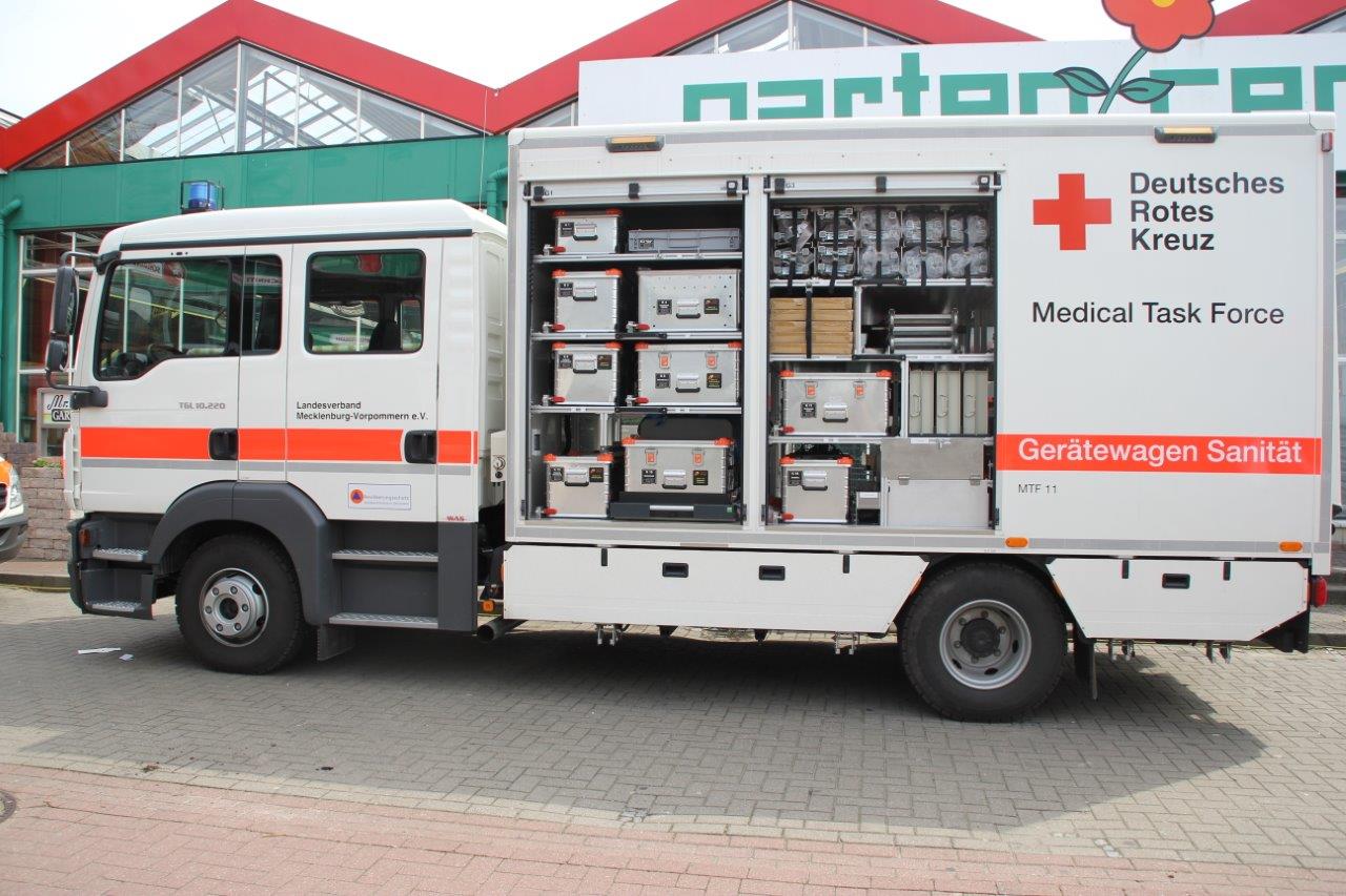 Bild zeigt einen Gerätewagen der Medical Task Force
