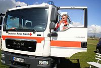 Bild zeigt ein DRK Fahrzeug bei einem Team-MV Einsatz