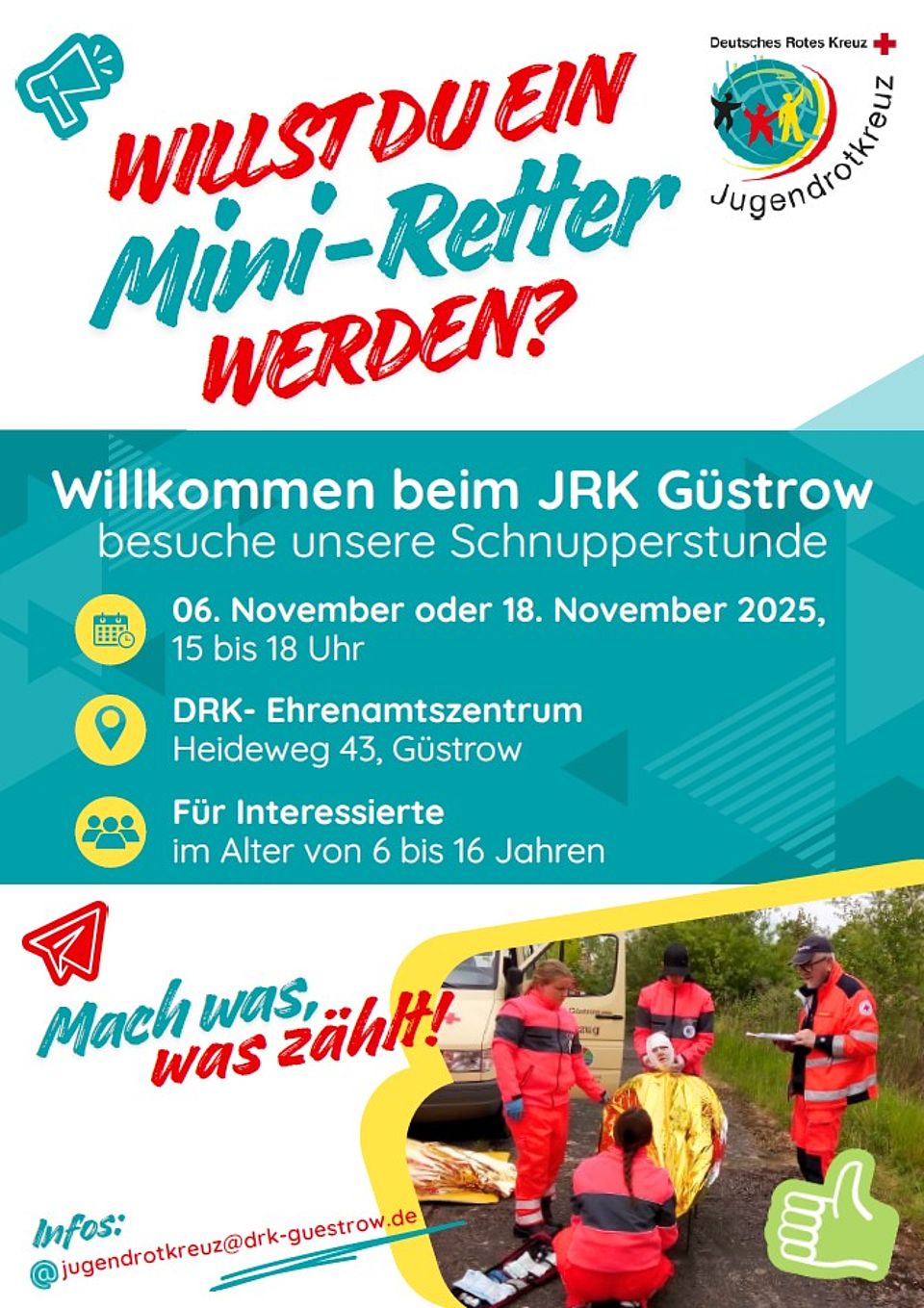 Bild zeigt den Flyer mit allen relevanten Daten für die Termine
