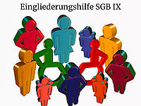Bild zeigt eine stilisierte Darstellung einer Gruppe von Personen, Erwachsene, Kinder und Personen mit Handicap
