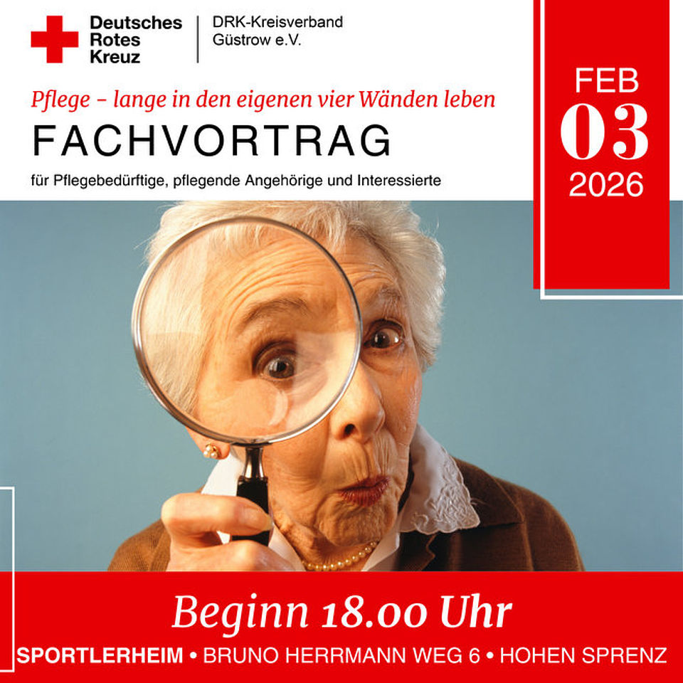 Bild zeigt das Plakat zum Fachvortrag mit allen wichtigen Daten zur Veranstaltung