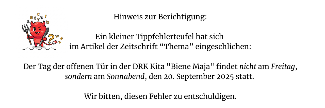 Bild zeigt den Hinweis auf einen Tippfehler in einer Zeitschrift.