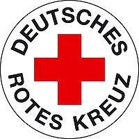 Bild zeigt das DRK Logo in Rund Runder Kreis, in der Mitte das Rote Kreuz, am Kreisrand der Schriftzug Deutsches Rotes Kreuz
