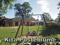 Bild zeigt das Gebäude der DRK Kita "Pusteblume"