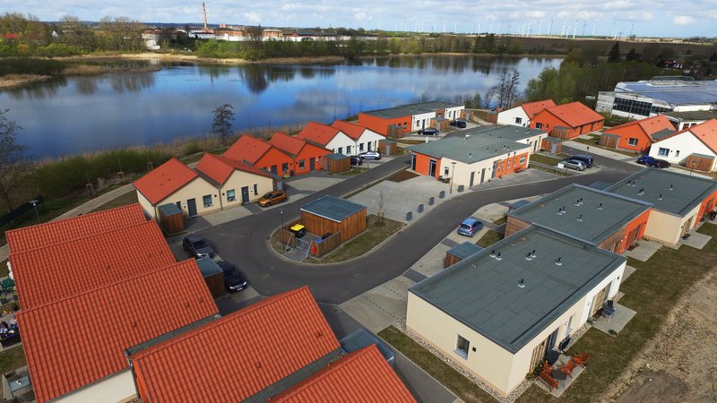 Bild zeigt eine Luftaufnahme der Anlage Betreutes Wohnen in Bützow.