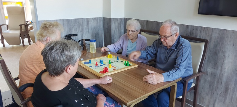 Bild zeigt Tagesgäste mit Gesellschaftsspielen